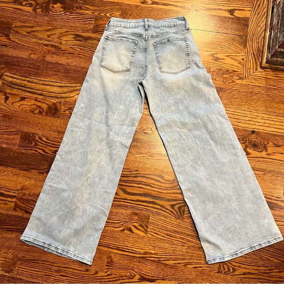 Re/Done Refrain Los Angeles Wide Leg Jeans 29 Light Wash High Rise Straight Leg - Picture 6 of 11